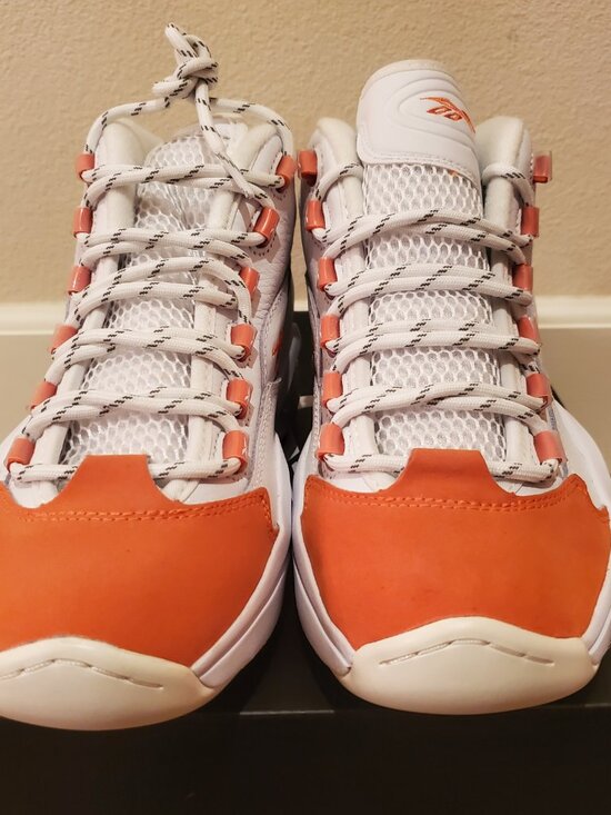 DS NIB Reebok Question Mid Orange Toe 2023 HR1049 mens sz 8 main image 10